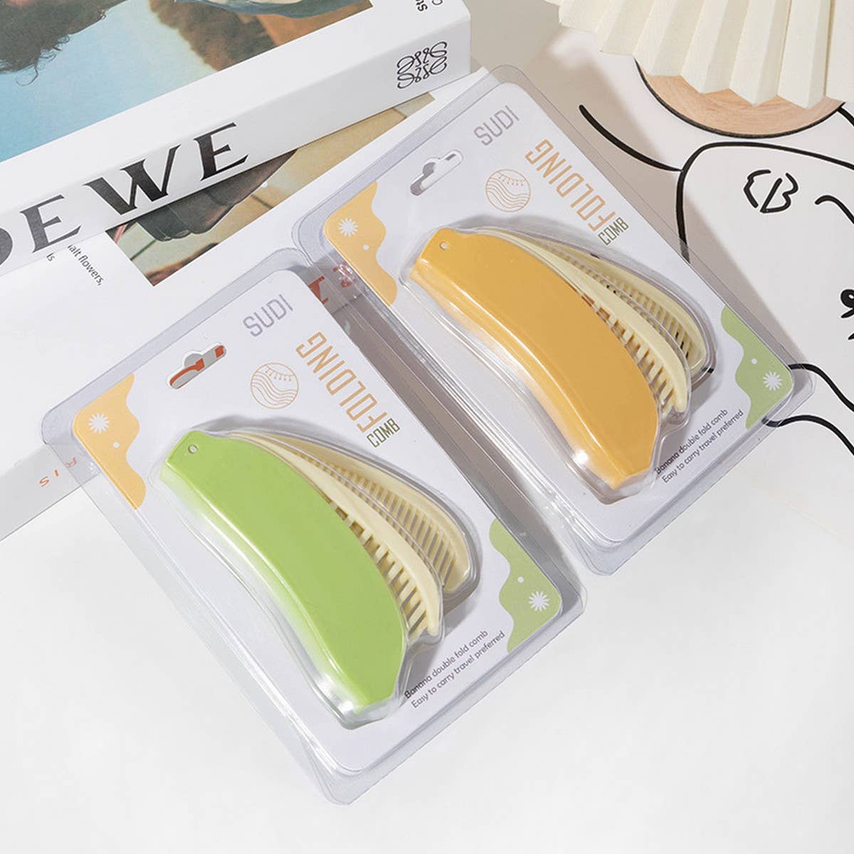 CWAHA3175_PORTABLE COARSE AND FINE TEETH FOLDING HAIR COMB