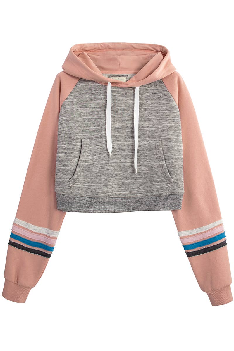 CWOHOL424_Basic Lightweight Pullover Cropped Hoodie