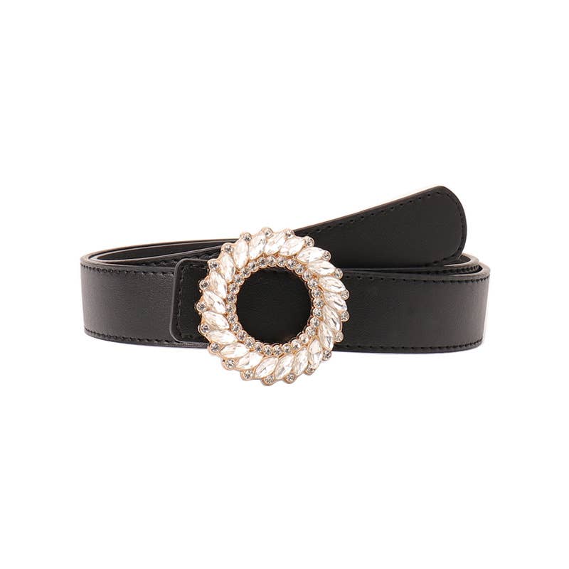Fashionable round-button rhinestone belt