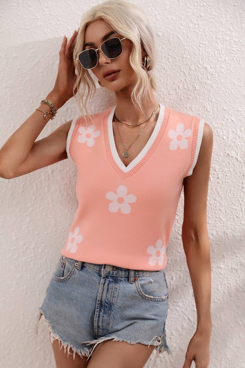 CWTTSL0207_Sleeveless V-Neck Pullover Knit Tank Tops Sweater