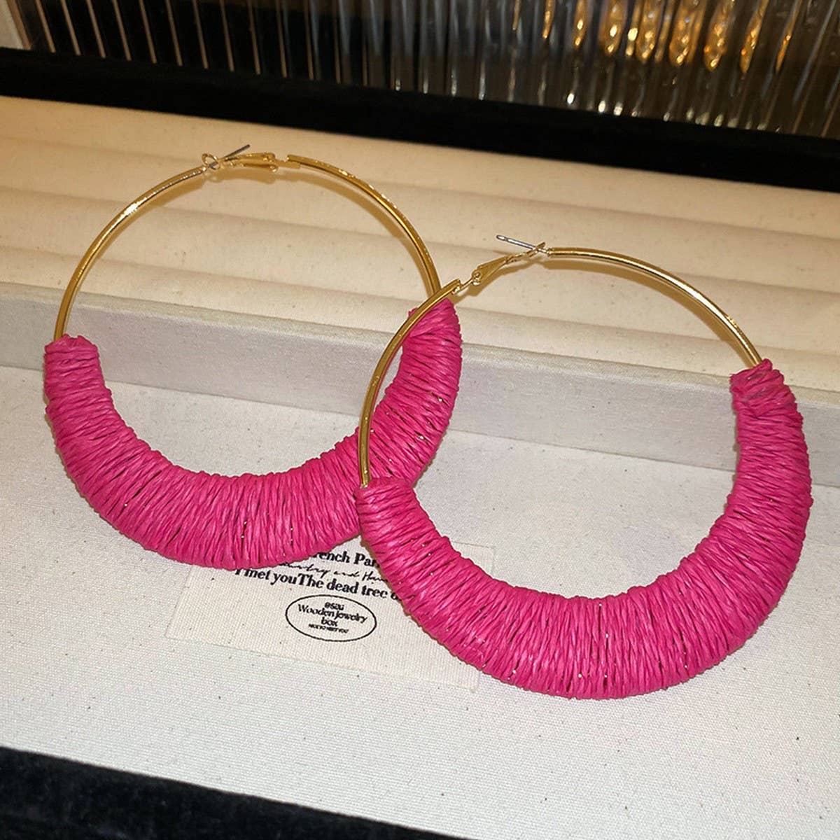 WOVEN GRASS VINE RING BOHEMIAN RETRO EARRINGS_CWAJE2057