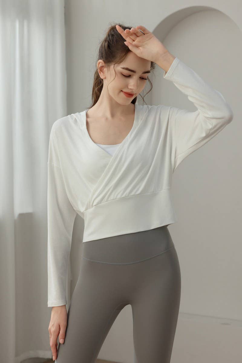 CWTBLL3629_NEW STYLE SPORTS LOOSE YOGA JACKET HOODED TOP