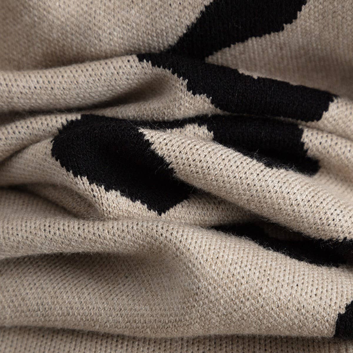 Crew-neck pullover leopard print long-sleeved base