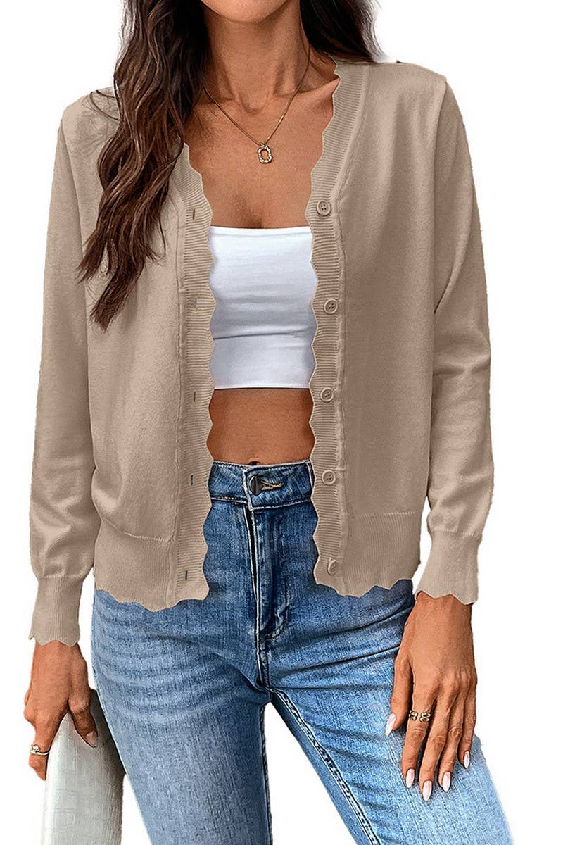 CWOCAL2302_ICE SILK V-NECK LONG SLEEVE KNIT CARDIGAN