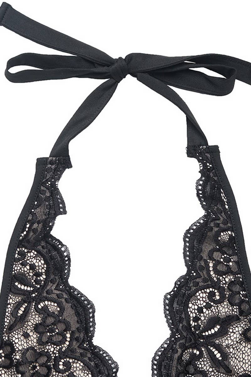 CWSBS0204_SEXY LACE HALTER V-NECK BODYSUIT