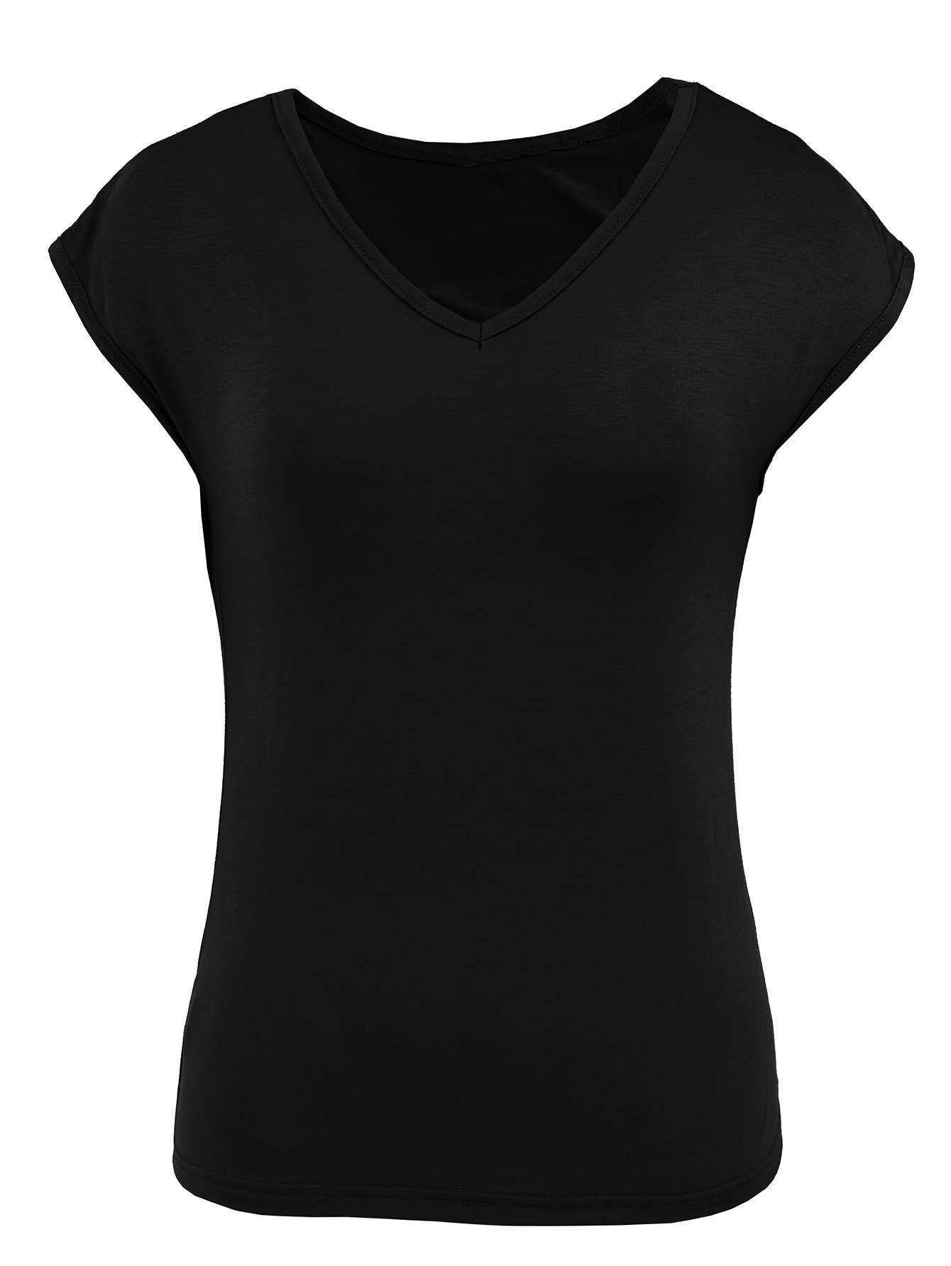 Casual Loose Solid Color V-neck T-shirt
