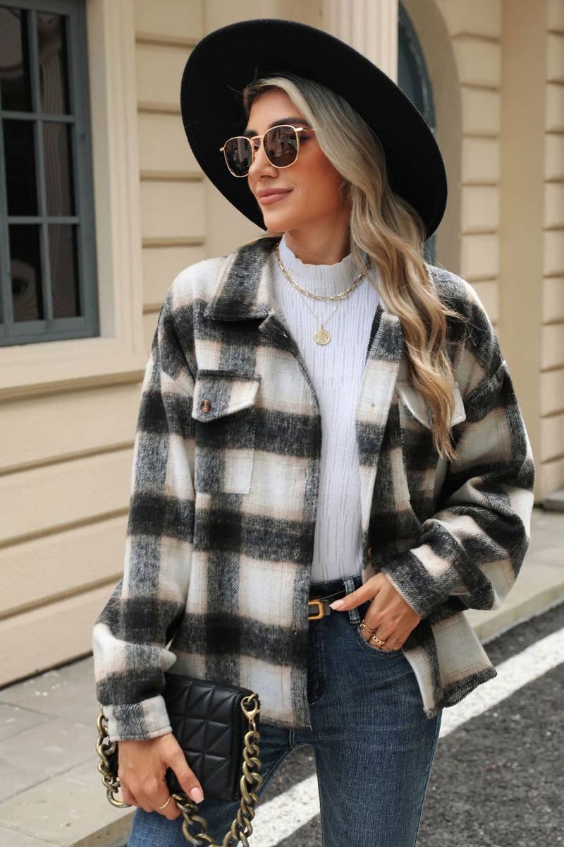 CWTSTL1708_AUTUMN LOOSE LONG-SLEEVED WOOLEN SHIRT JACKET