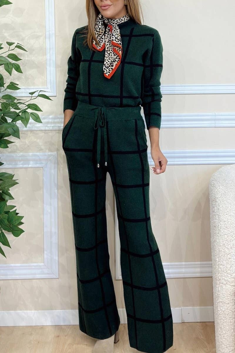 CWSTB1399_SOLID COLOR HIGH COLLAR PLAID PRINT SUIT