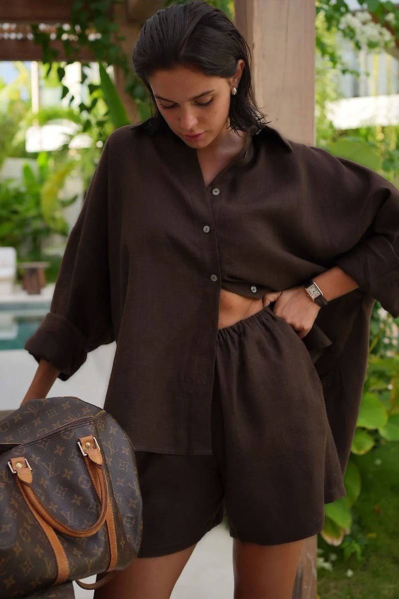 CWSS1170_SUMMER VACATION LOOSE SHIRT AND SHORTS SET