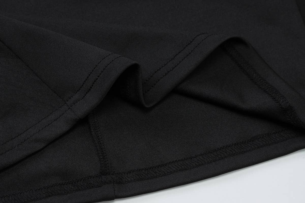 Contrasting color cinched waist strapless dress