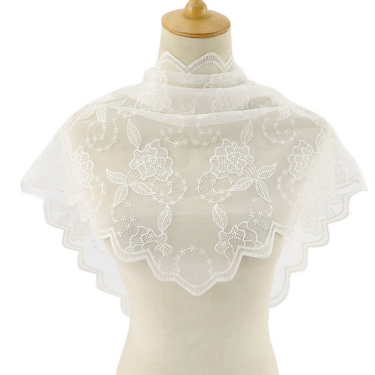 BLACK AND WHITE TRIANGLE SCARF WEDDING VEIL_CWMM1990
