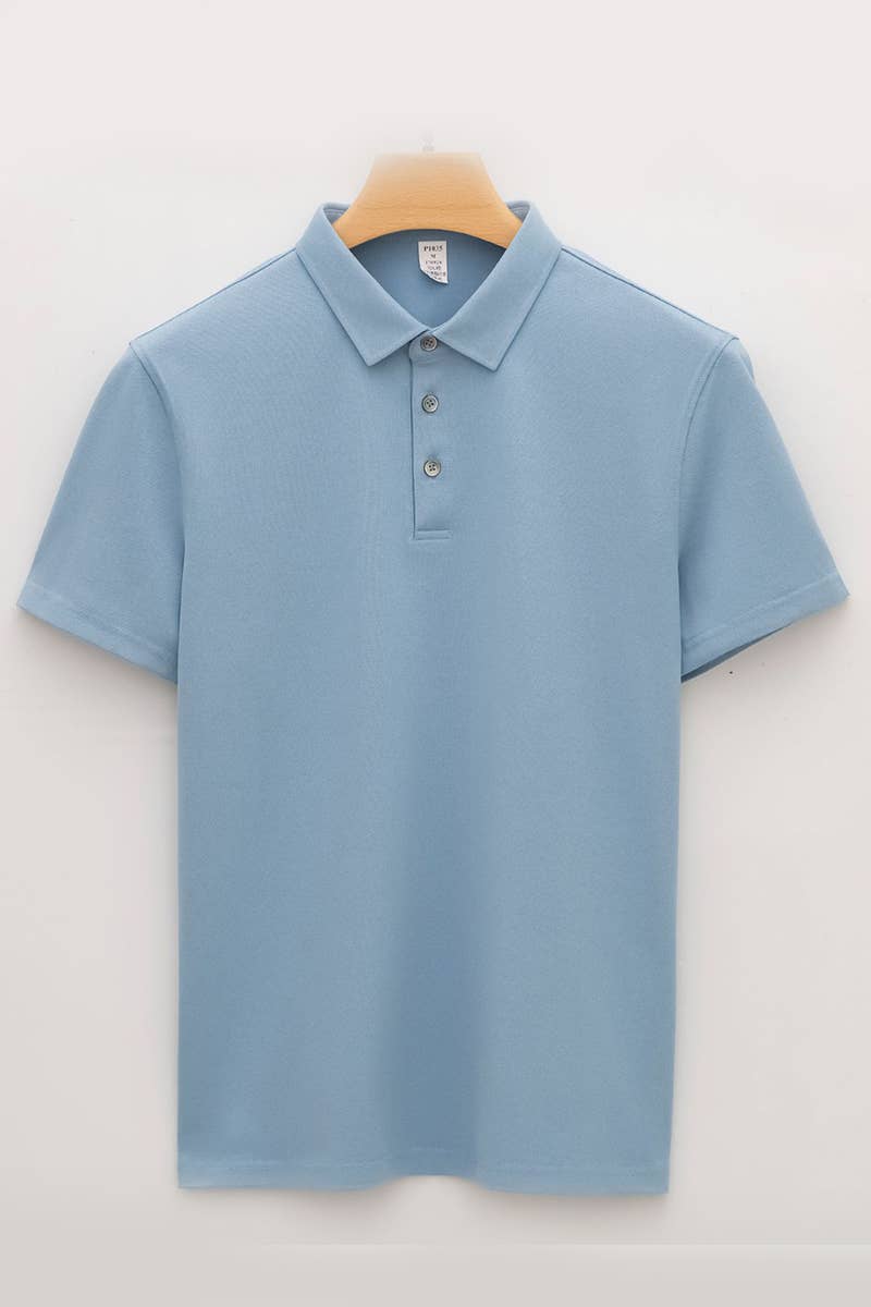 CWTBLS1787_MEN'S SIMPLE SEAMLESS COLLAR POLO SHIRT