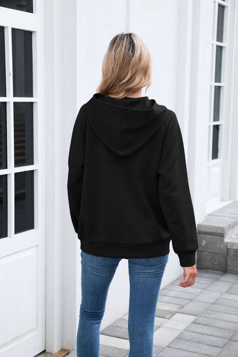 CWOHOL00661_SOLID HOODED POCKET CASUAL SWEATSHIRT