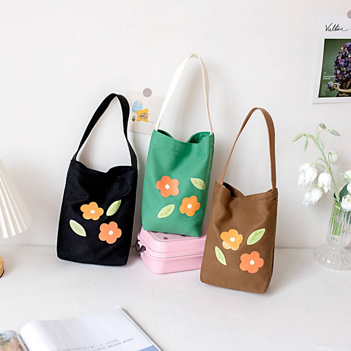 Canvas Tote for Drinks & Phone ??Summer Style_CWAB5604
