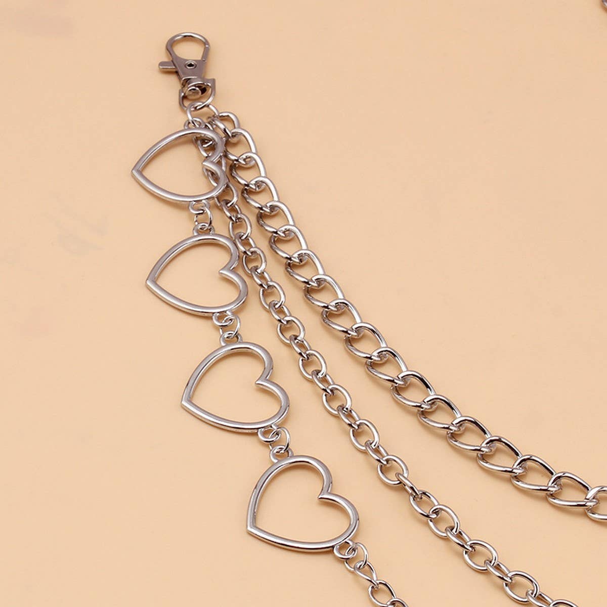 FASHIONABLE METAL HOLLOW HEART PANTS CHAIN