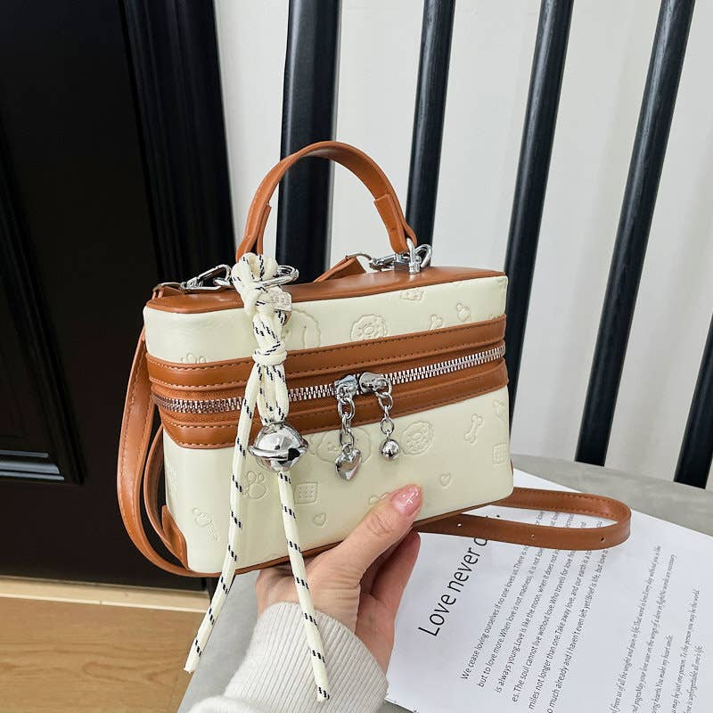 color-blocking versatile single-shoulder box bag