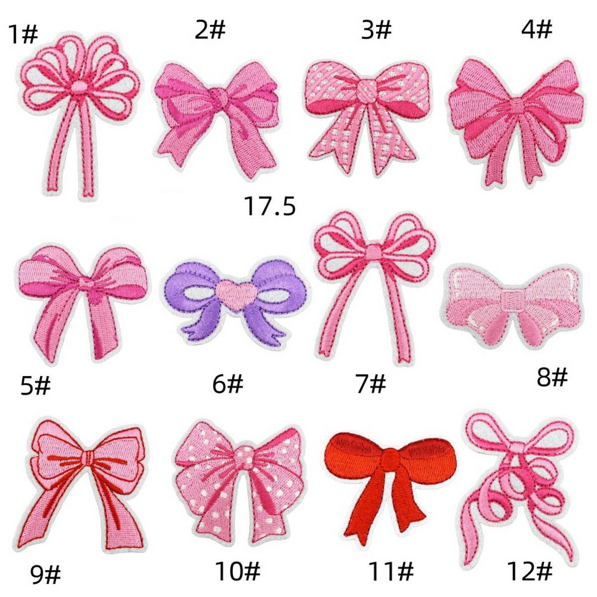 NEW PINK BOW SERIES EMBROIDERED PATCHES
