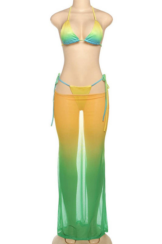 CWSS1279_SEXY HOT GIRL BIKINI HALTERNECK PRINT THREE PIECE