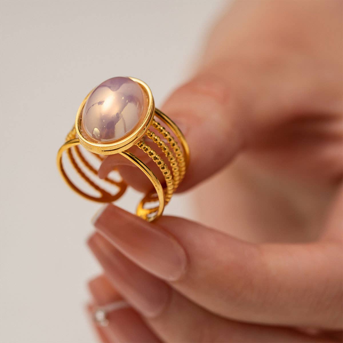 STAINLESS STEEL MAGIC PEARL RINGS，EARRINGS_CWAJE0624