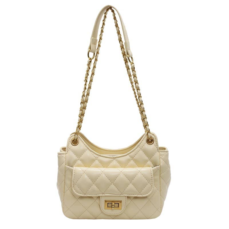 Diamond-shaped chain underarm bag