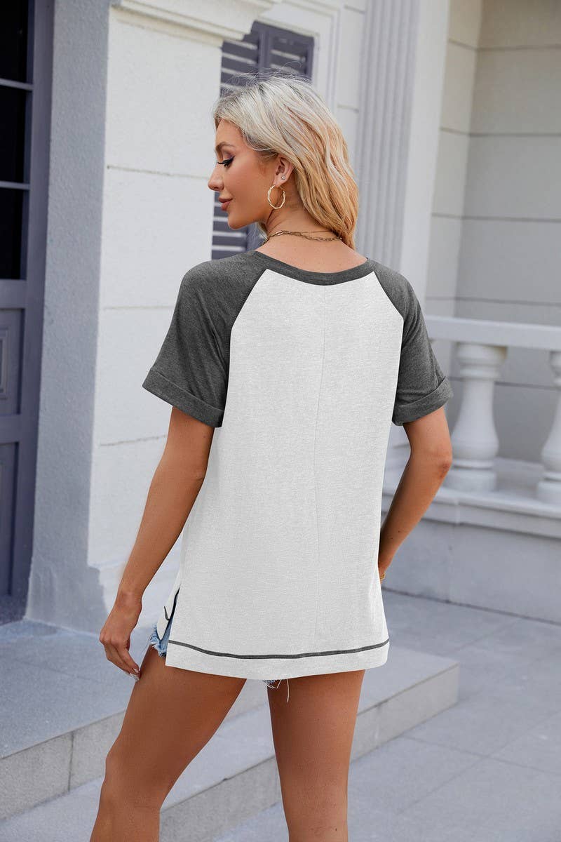CWTTS0853_Round Neck Short Sleeve Top