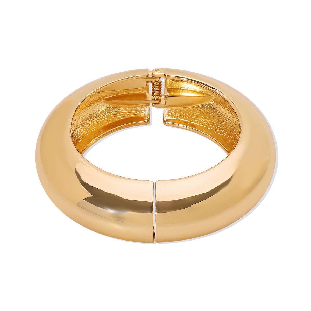 Hip-Hop Glossy Spring Cuff Bracelet for Womens