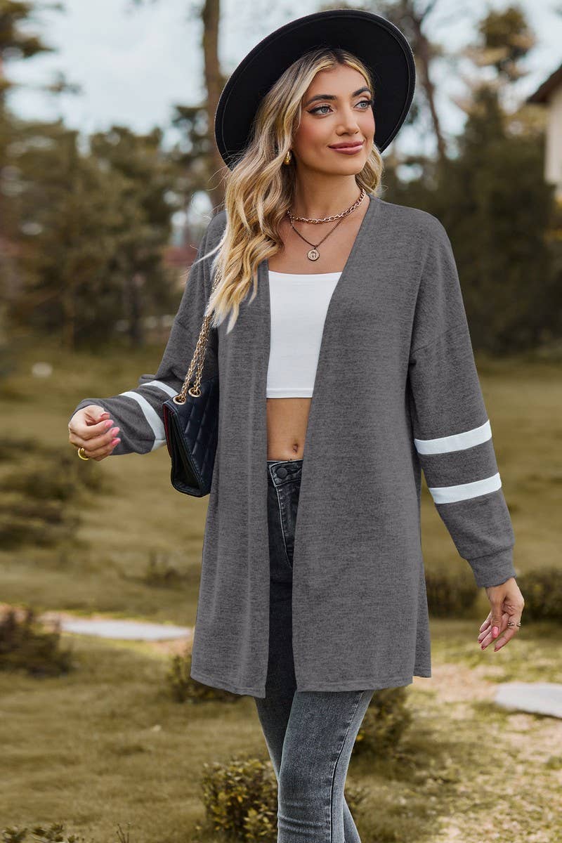 CWOCAL2264_AUTUMN AND WINTER CONTRAST COLOR KNITTED JACKET