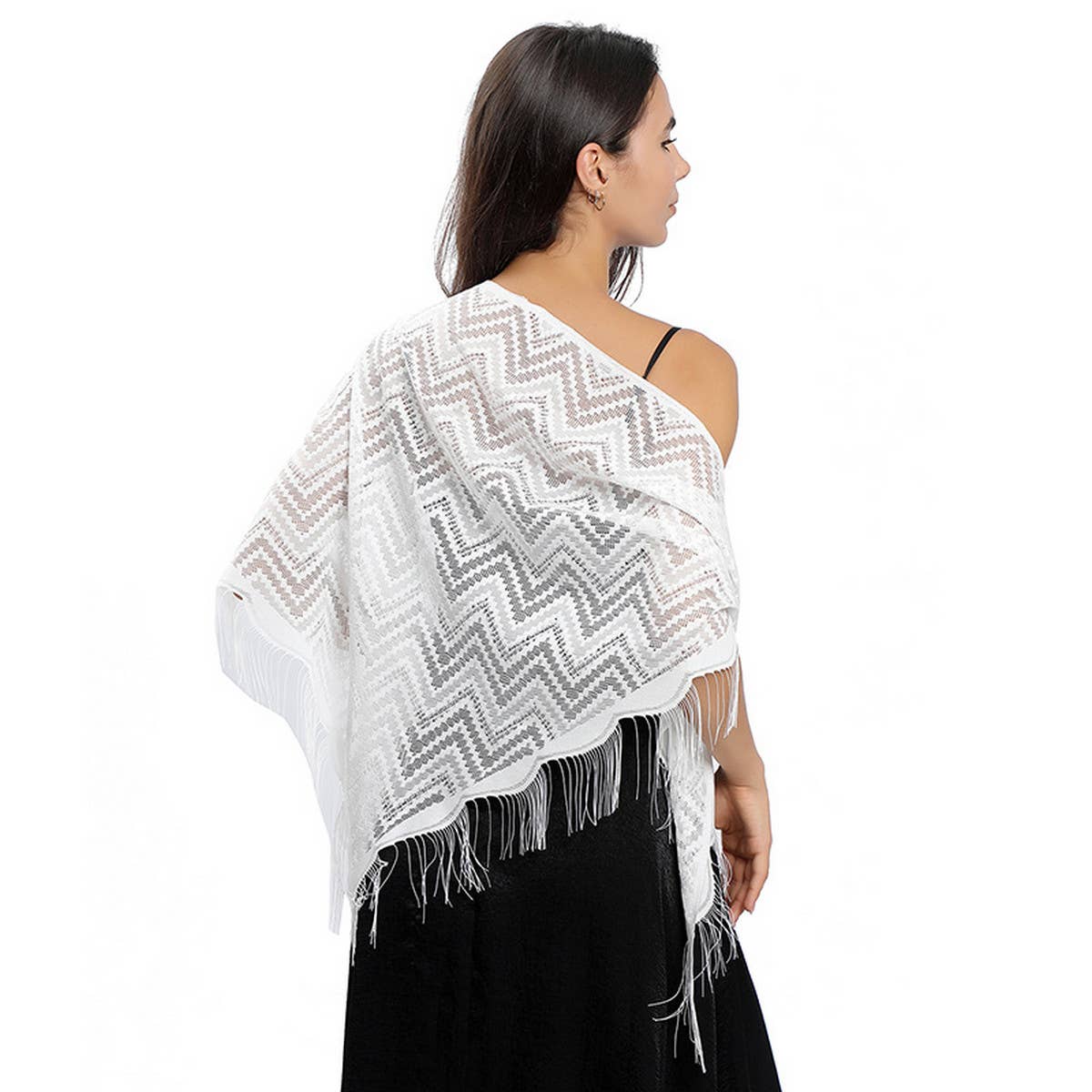 Lace Wave Triangle Scarf - Party Wrap for Women