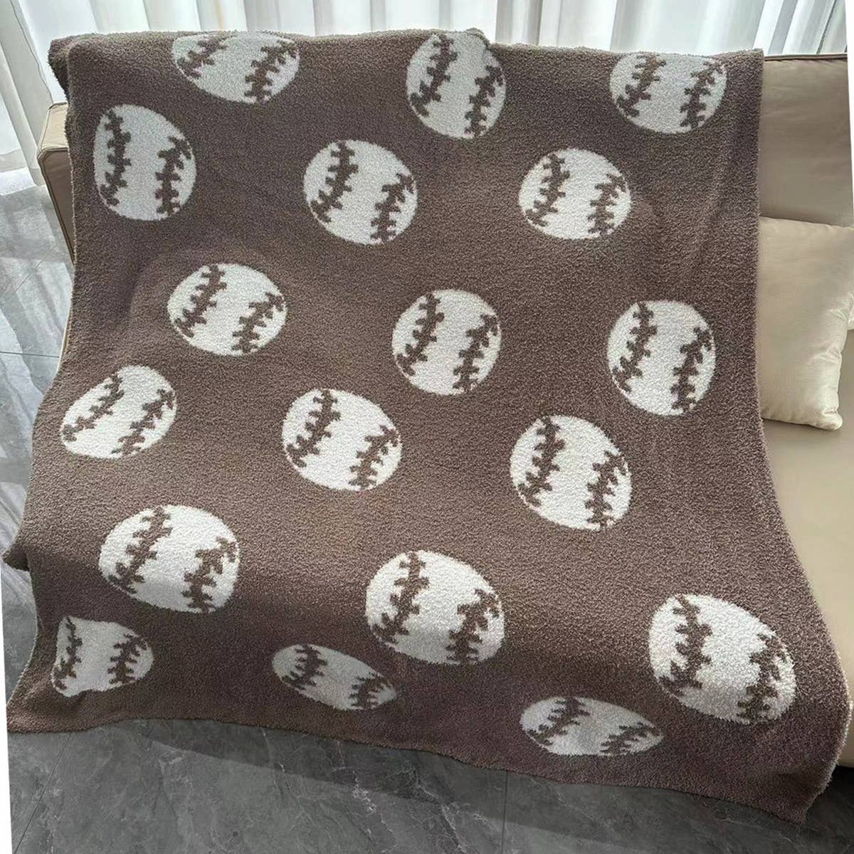 BALL BASEBALL PATTERN KNITTED BLANKET_CWMM0315