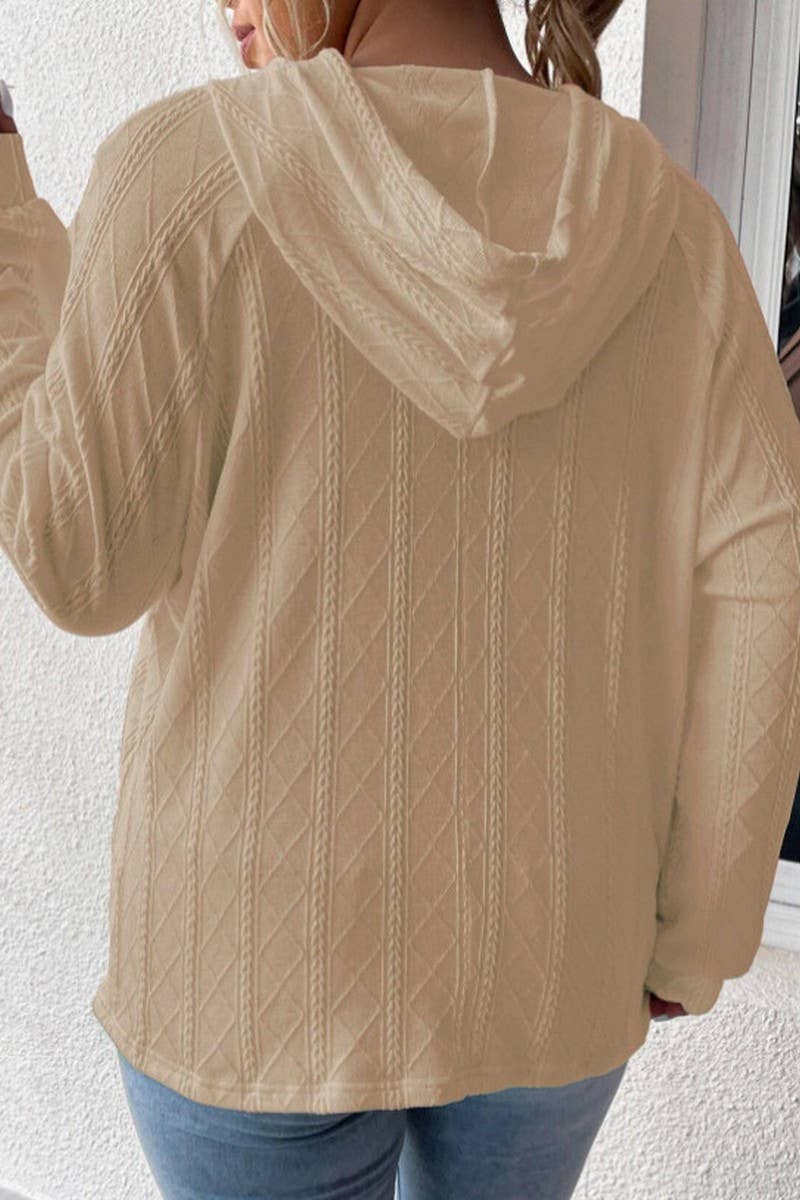 CWOHOL00634_SOLID COLOR HOODED LOOSE-FITTING SWEATSHIRT