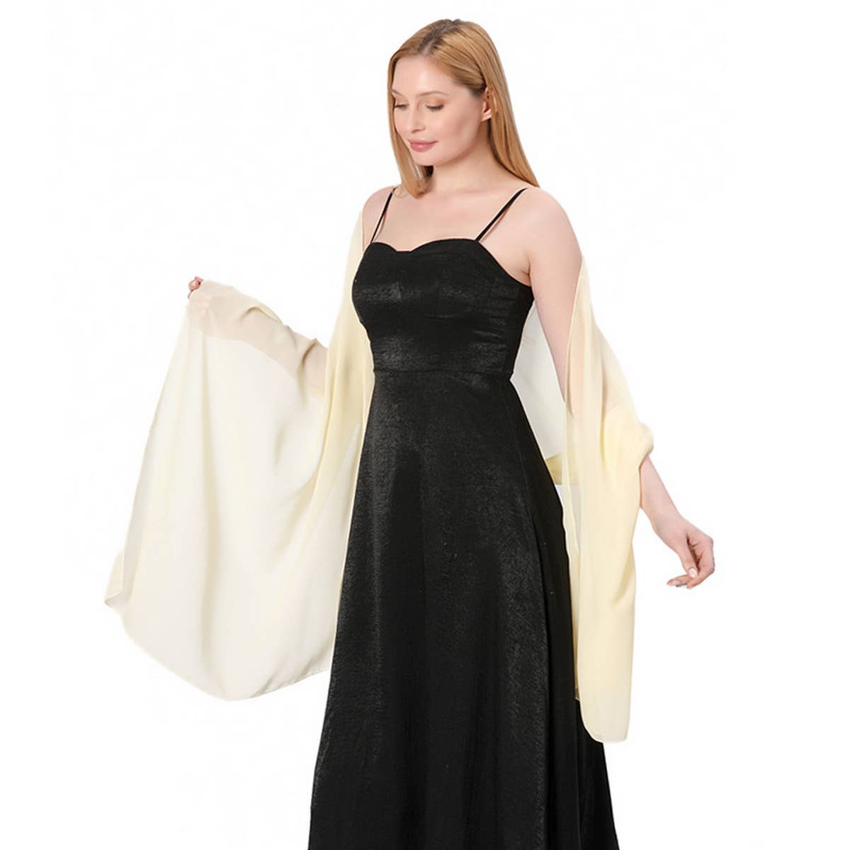 WOMEN SOLID COLOR EVENING SHAWL