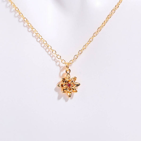 December birth flower pendant 3D necklace