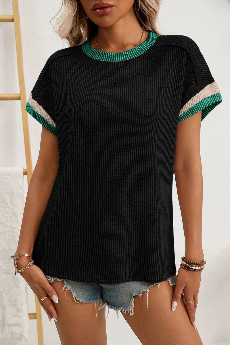 CWTBLS2256_TWISTED SEAM COLORBLOCK CREW NECK TEE