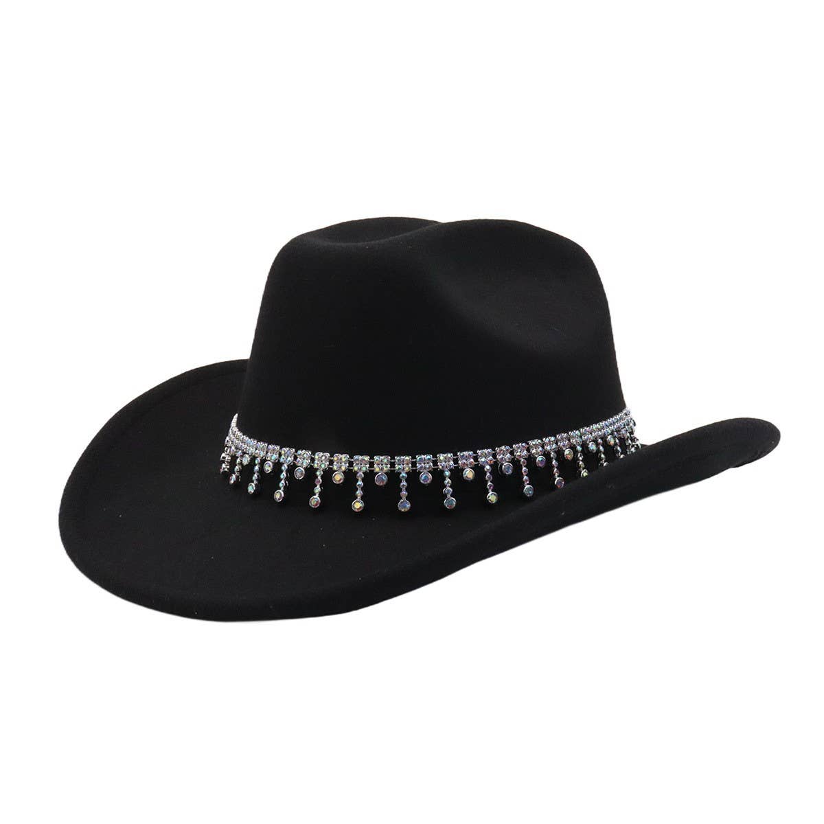 Western Ethnic Denim Fedora Hat for Couples_CWAH04361
