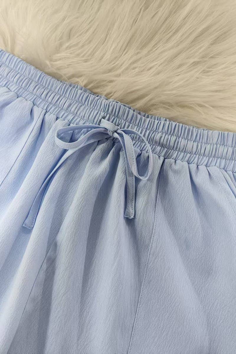 CWSTB2064_SOLID COLOR SHIRT AND SHORTS TWO PIECE SET