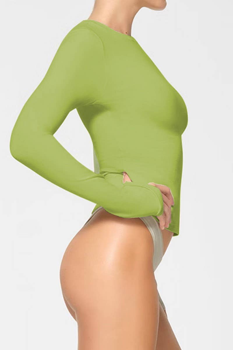 CWTBLL3792_SOLID LONG SLEEVE CREW NECK SLIM FIT TOP