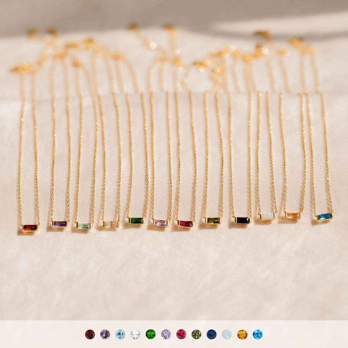 Stainless Steel Colored Birthstone Necklace_CWMM5535