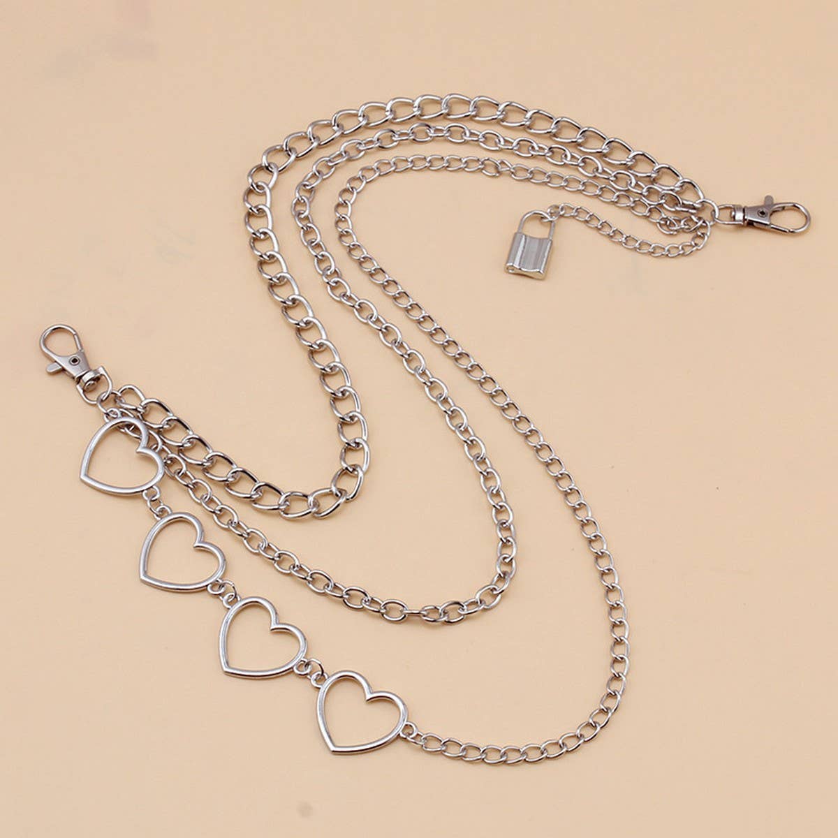 FASHIONABLE METAL HOLLOW HEART PANTS CHAIN