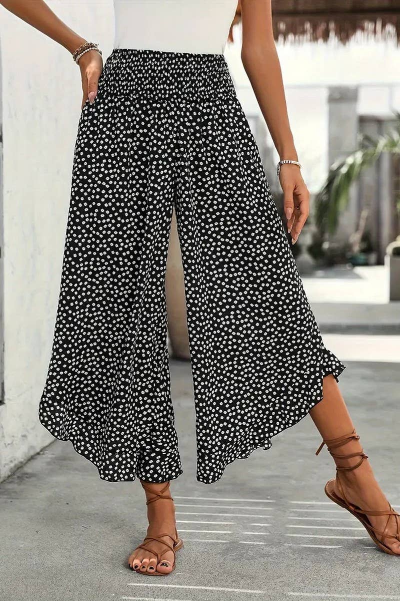 CWBLP2057_POLKA DOT HIGH WAIST LOOSE WIDE LEG PANTS