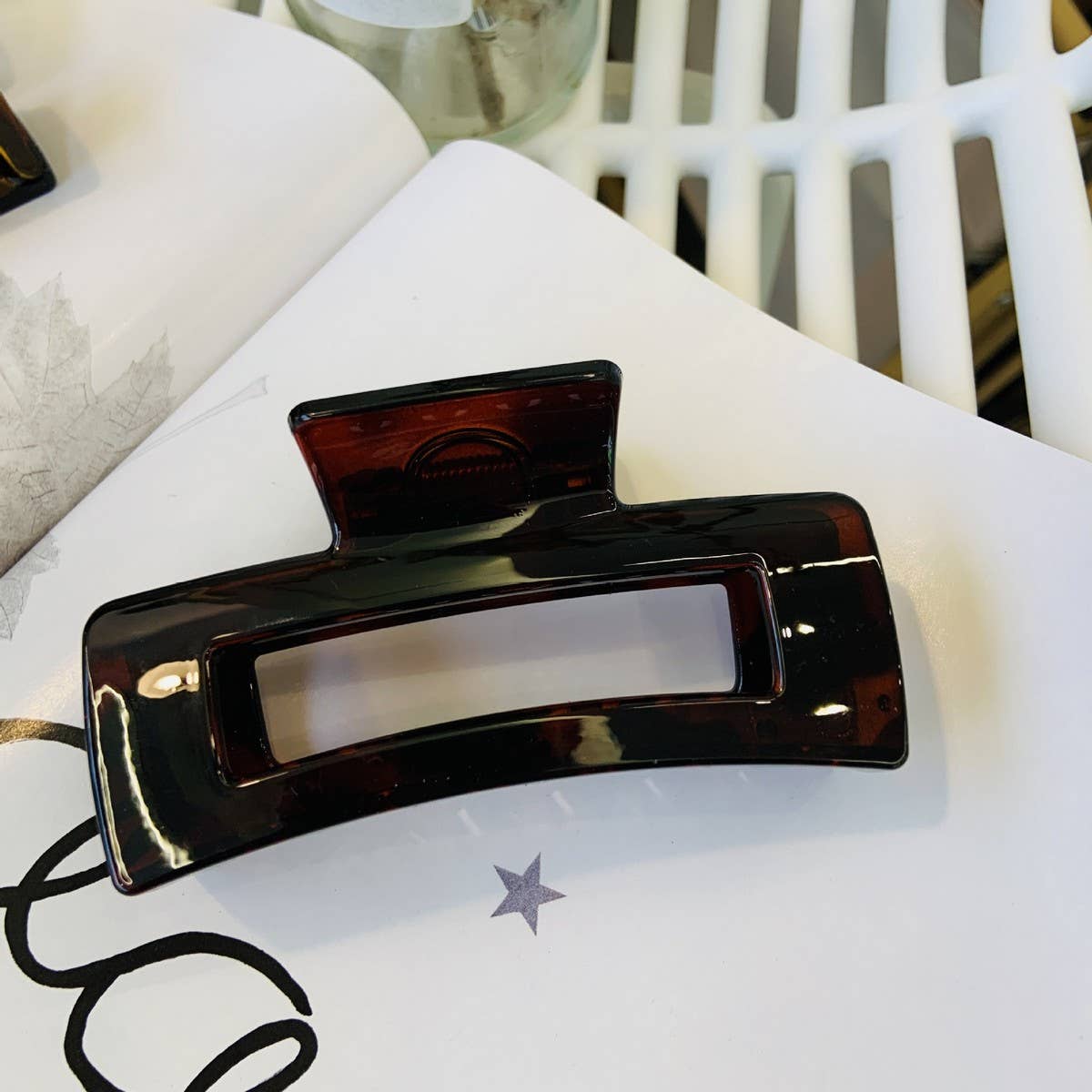 CWAHA1557_4.13"SIMPLE RECTANGLE HAIR CLAW CLIP