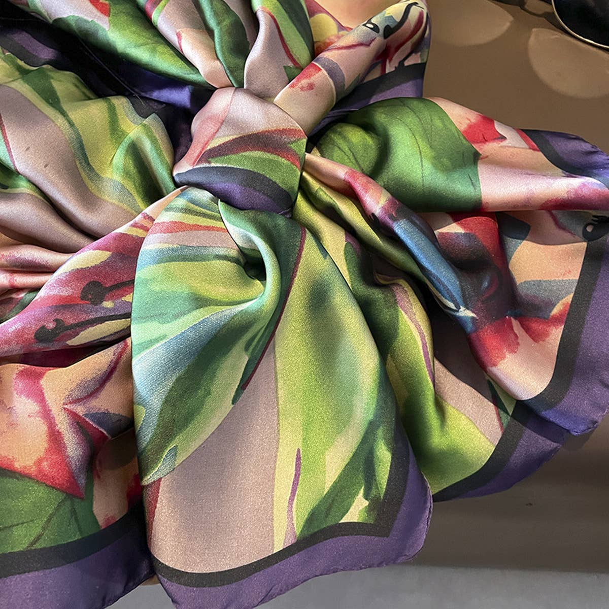 Satin Thin Scarf Shawl for Beach & Neck Wrap