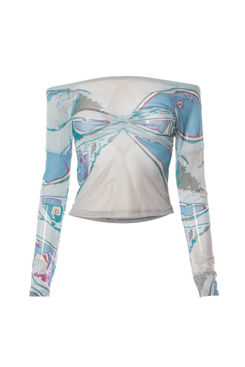 Casual pullover printed long-sleeved T-shirt