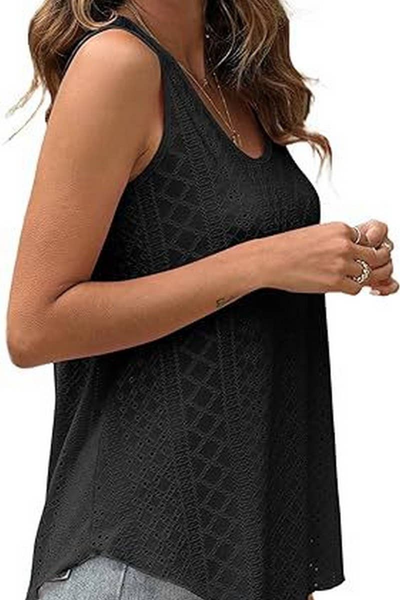 CWTTSL0235_Round Neck Sleeveless Knit Top
