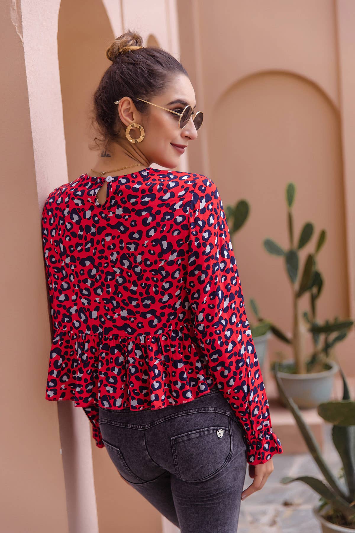 CASUAL CASUAL CREW-NECK PRINTED TOP