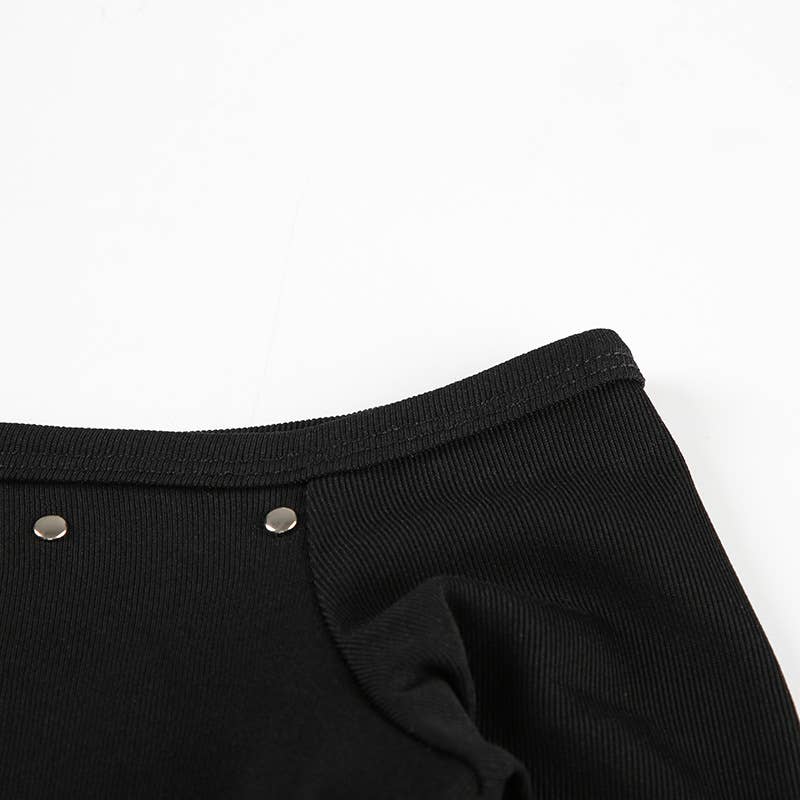 DIAGONAL SHOULDER ASYMMETRICAL DRAWSTRING TOP