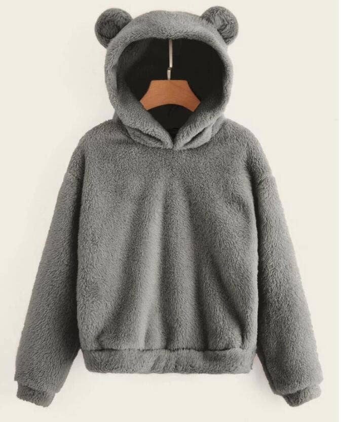 FLUFFY RABBIT EARS HOODED WARM SWEATER HOODIE