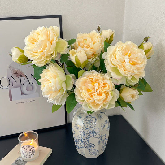 Long Stem Double Peony Artificial Flower Decor