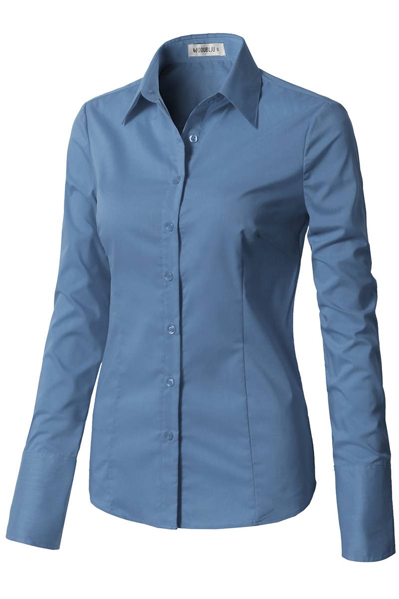 CWTDSL028_Button Down Long Sleeve Collared Shirts