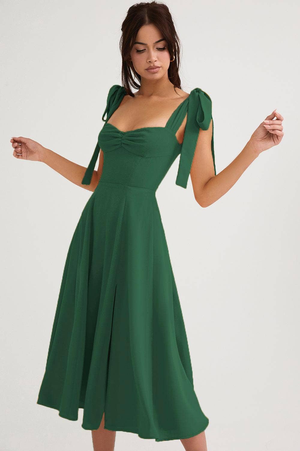 BACKLESS SEXY CHIFFON LONG SKIRT WITH BIG TRAIN