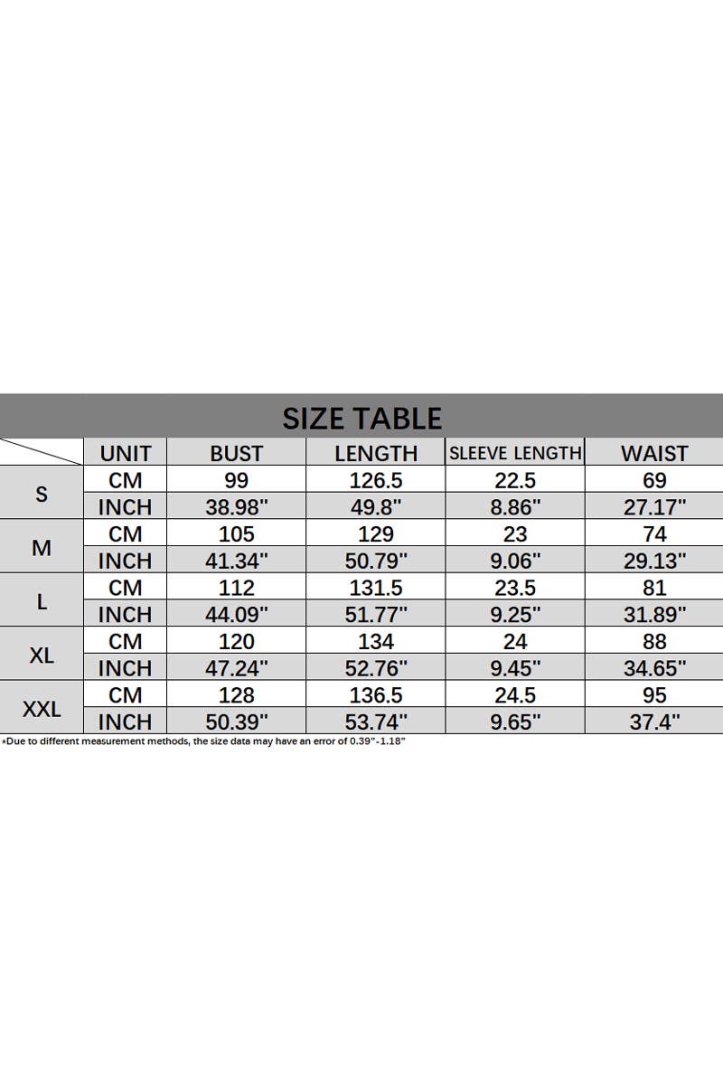 CWDMD6338_V-NECK PLEATED PUFF SLEEVES LONG-SLEEVED DRESS